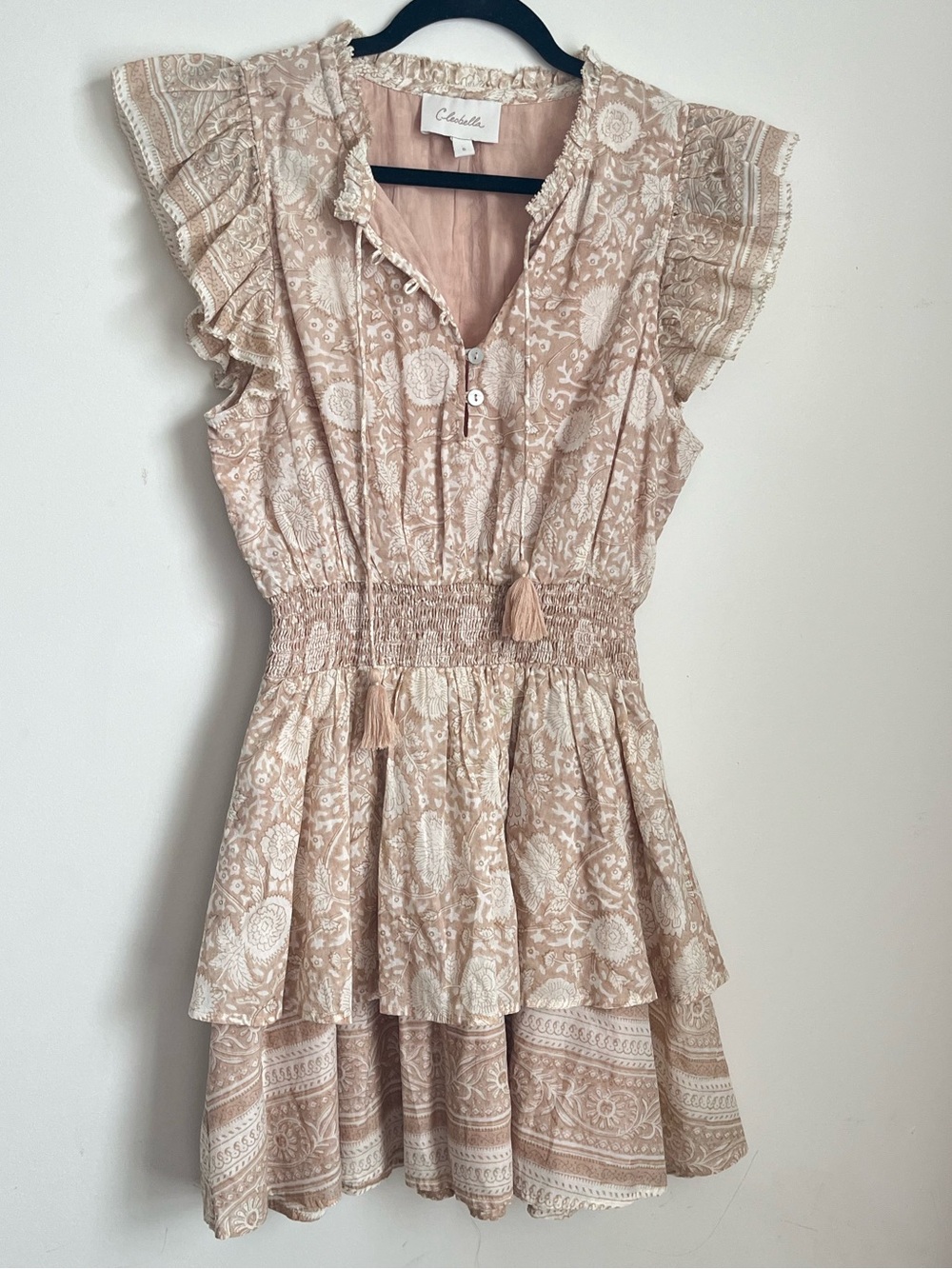 Cleobella Organic Cotton Floral Printed Ruffle Rachelle Mini Dress